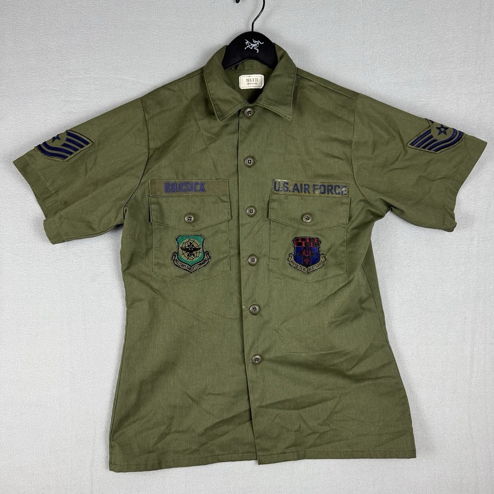 Vintage OG 507 US Military Tactical Air Lift Group Shirt Mens 15.5 X 33 80s